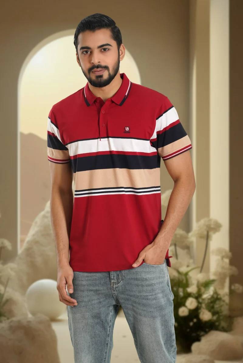 Stripe Polo T-Shirt